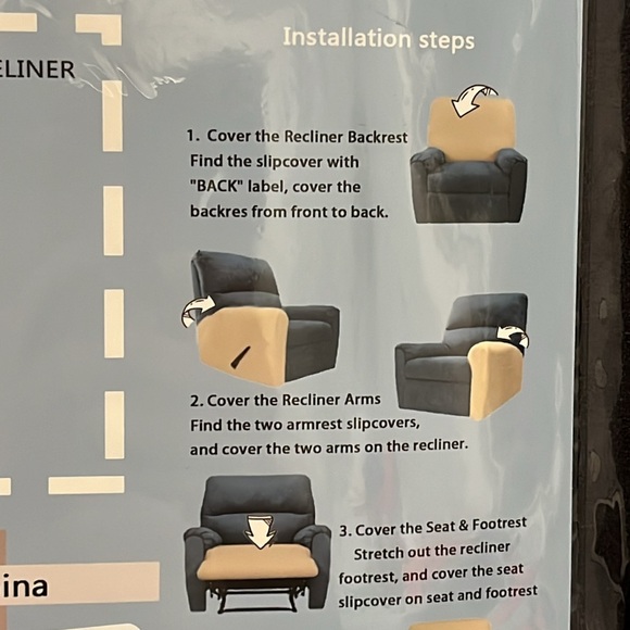 Furniture Recliner Slipcover BROWN Textured NEW in Package Will Fit Most Chairs - Picture 2 of 10